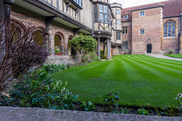 Magnificent Cambridge courtyard with spectacular architecture