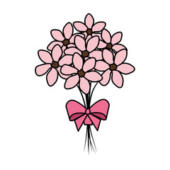 beutiful flowers bouquet with bowtie