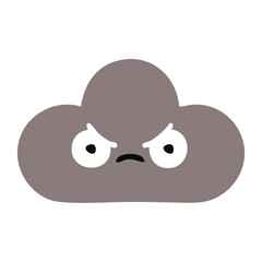 flat color retro cartoon storm cloud