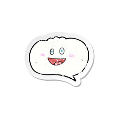 retro distressed sticker of a cute cartoon speech balloon