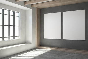 Obraz premium Contemporary interior with empty billboards