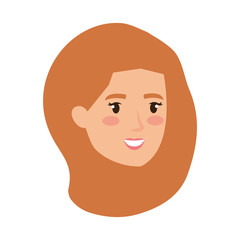 beautiful and young woman head character