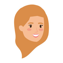 beautiful and young woman head character