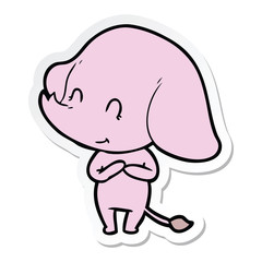 sticker of a cute cartoon elephant