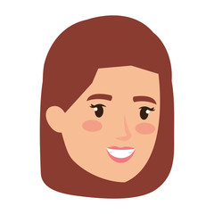 beautiful and young woman head character