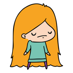 cartoon of a cute kawaii girl