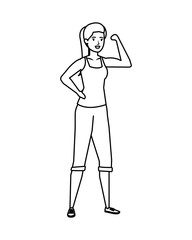strong woman arm signal