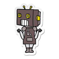sticker of a cartoon robot