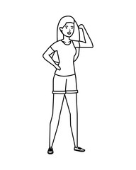 strong woman arm signal