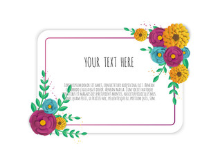 Spring sale banner with paper flowers on a white background.