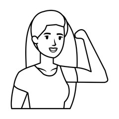 strong woman arm signal