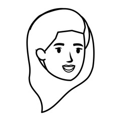beautiful and young woman head character