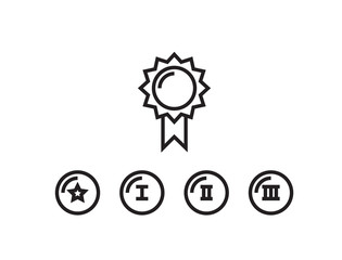 Winner badge isolated icons set. Victory, number one symbol for your web site design, logo, app, UI. Vector illustration, EPS10.