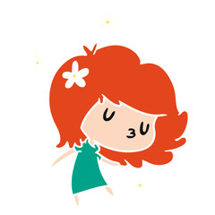 cartoon of a cute kawaii girl