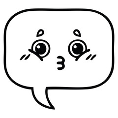 line drawing cartoon speech bubble