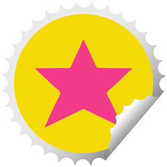 circular peeling sticker cartoon gold star