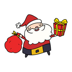 christmas cartoon of kawaii santa