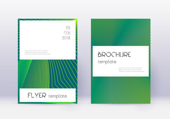 Stylish cover design template set. Green abstract 