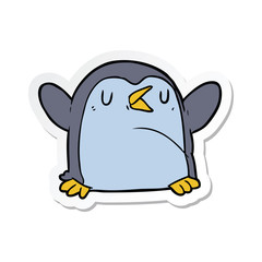 sticker of a cartoon penguin