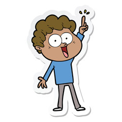 sticker of a cartoon happy man