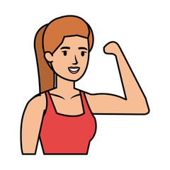 strong woman arm signal