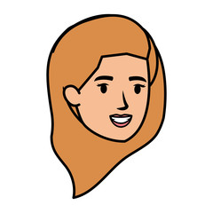 beautiful and young woman head character