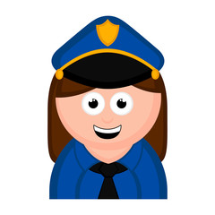 Isolated policewoman avatar cartoon. Vector illustration design