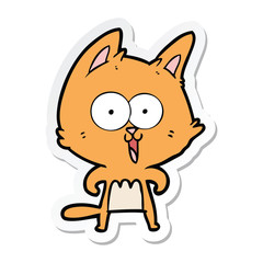 sticker of a funny cartoon cat