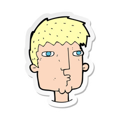 sticker of a cartoon curious man
