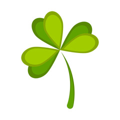 Isolated green clover icon. Patrick day. Vector illustration design