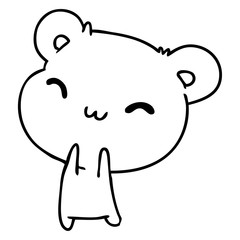 line drawing kawaii cute teddy bear