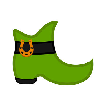 Irish elf boot image. Patrick day. Vector ilustration design