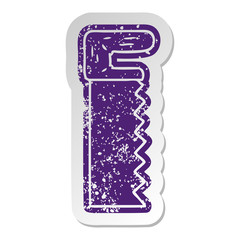 distressed old sticker of a metal saw