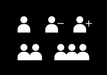 User Profile Group Set Icon Symbol. Add / Remove user. Team. Vector