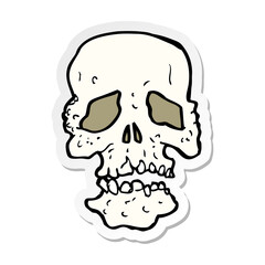 sticker of a cartoon skull