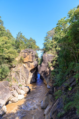 Op Luang National Park with Mae Chaem river and canyon cliff