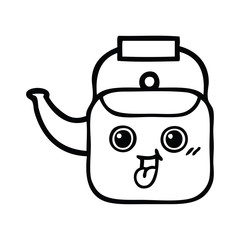 line drawing cartoon kettle