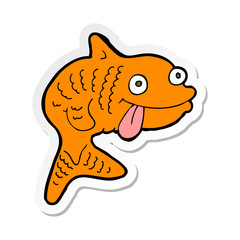 sticker of a cartoon fish