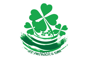 Happy St. Patrick's Day design on a white background. Vector illustration.