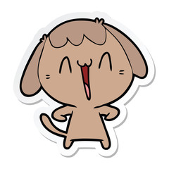 sticker of a cute cartoon dog