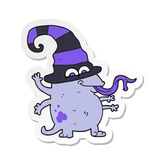 sticker of a cartoon halloween alien