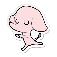 Obraz premium sticker of a cute cartoon elephant
