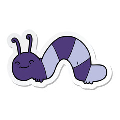 sticker of a cartoon happy bug