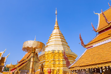 Fototapeta premium Wat Phra That Doi Suthep is famous temple in Chiang Mai, north of Thailand