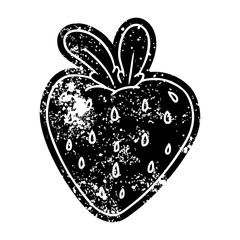 grunge icon drawing of a fresh strawberry