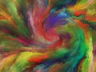 Papier Peint photo Mélange de couleurs Visualisation de la peinture numérique