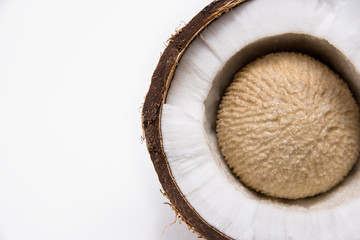 ripe coconut on a white background