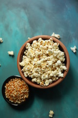 Popcorn studio turquoise background