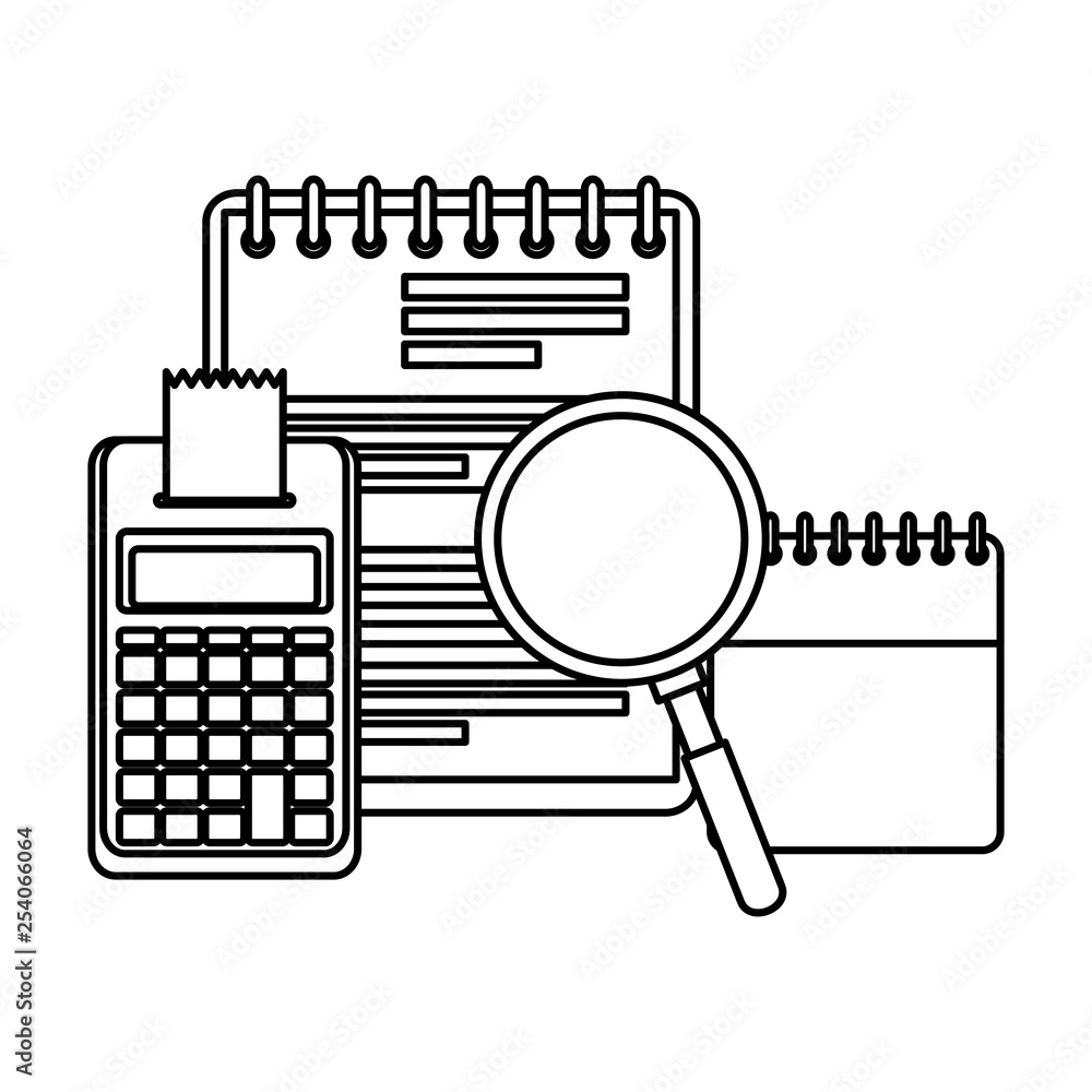 Poster notepad with calculator and calendar