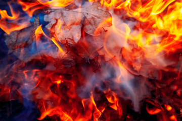 Fototapeta na wymiar Abstract image of fire flames background. Close up.